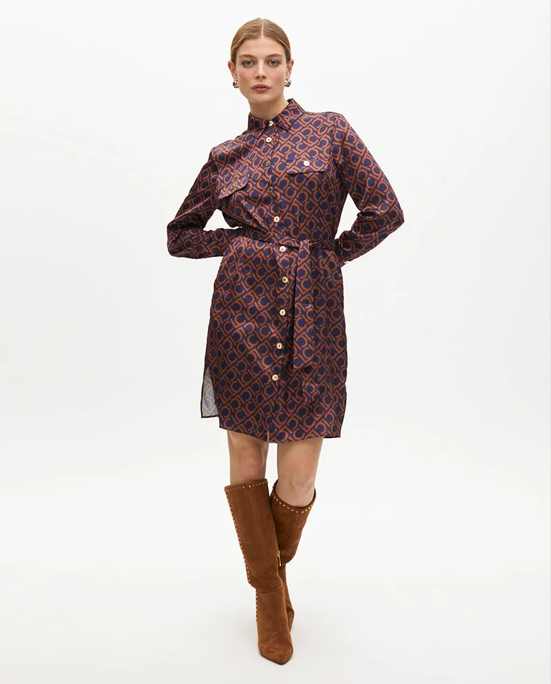لولا كساديمونت Short Printed Dress with Pocket Detail